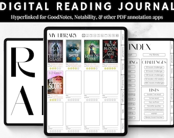 Diario de lectura digital: registro de lectura, estantería y planificador de Goodnotes (descarga en PDF)