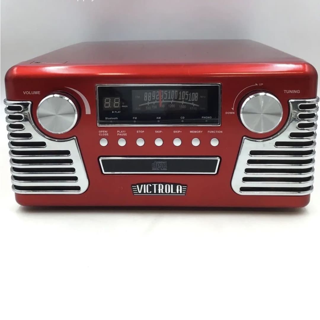 Victrola 50&#39;s Retro Record Player with Bluetooth and CD Red [並行輸入品] Amazon.com: Victrola 50's Retro Bluetooth Record Player