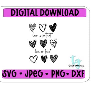 L'amore è paziente e gentile SVG PNG JPEG dxf