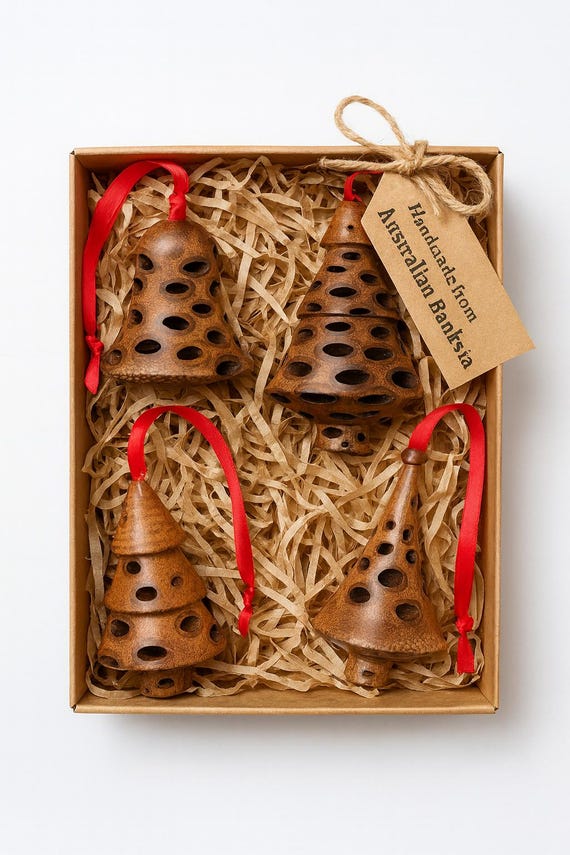 Banksia Pod Christmas Ornaments (Set of 4): Australian Essential Oil Diffusers