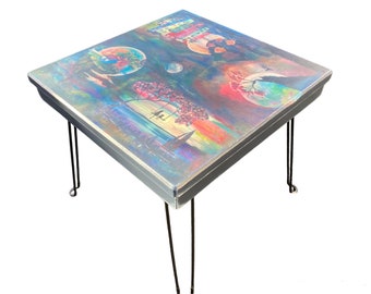 Hand Painted Coffee Table with Foldable Legs, Custom Size