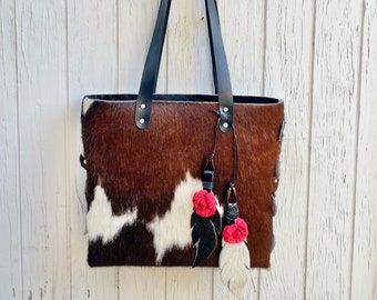 Cowhide Tote  * 100 % Brazilian Cowhide *  Leather Store / Leather Shop