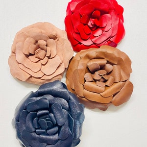 Ponytail Hair Tie  / Leather Large Rose Hair Tie        Leather Shop / Leather Store