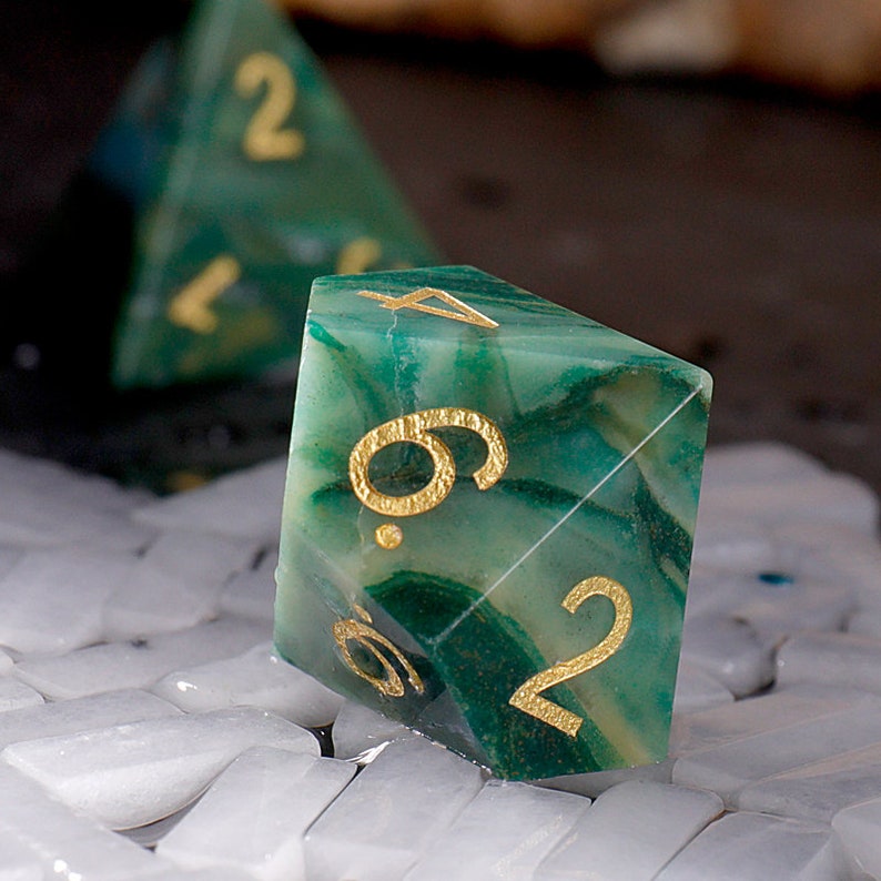 DND African Jade Gemstone Dice Etsy