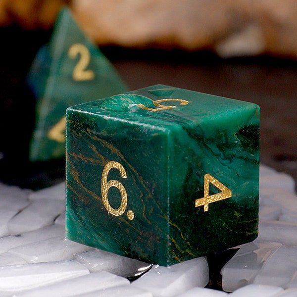 DND African Jade Gemstone Dice