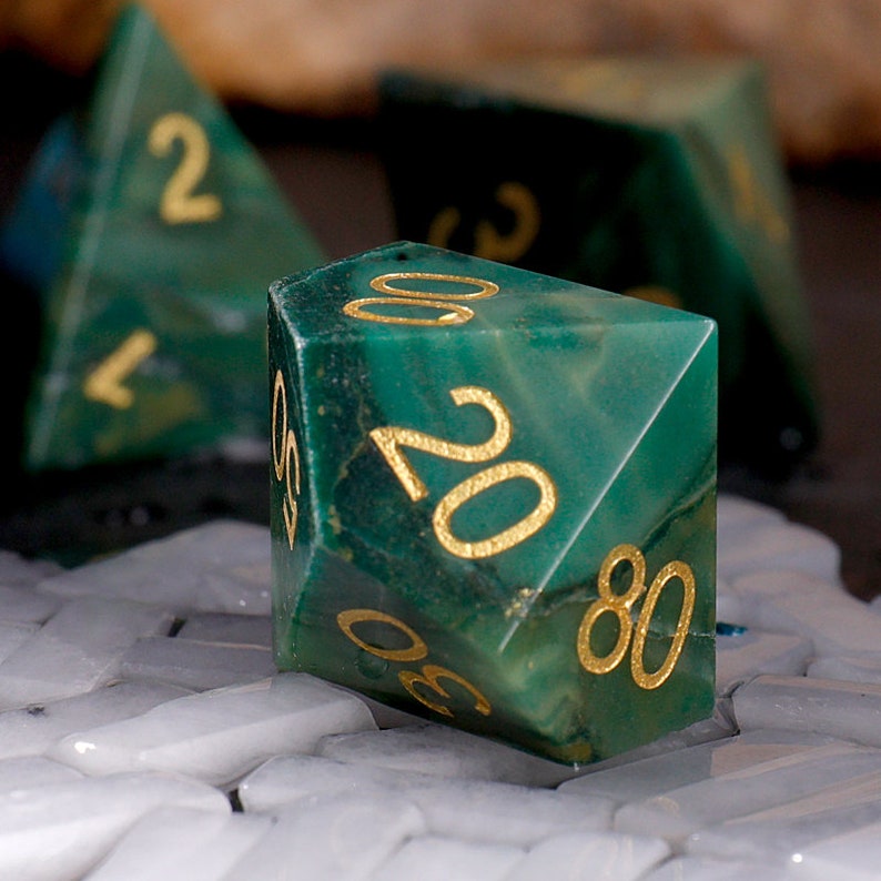 DND African Jade Gemstone Dice Etsy