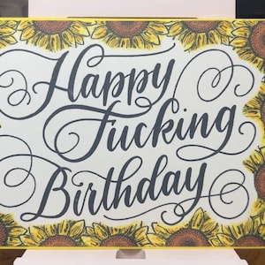 Happy F**king Birthday Card / Spicy Birthday Card / Handmade Card / Pretty and Spicy