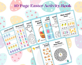 Livre d'activités de Pâques pour enfants | Coloriage de Pâques | Livre d'activités de Pâques imprimable | Jeux de Pâques | Lapin de Pâques | Plaisir de Pâques