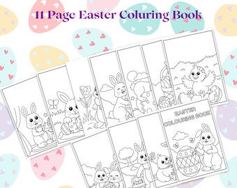 Kinderen Pasen kleurboek | Pasen kleuren | Afdrukbaar paaskleurboek | Paasspelen | Paashaas | Paasplezier