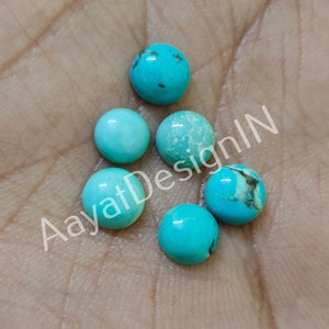 AAA Quality Tibetan Turquoise Round Flat Back Loose Gemstone 5, 6 ,7 ,8, 9, 10, 12, 13, 14, 15, 16, 17, 18, 19, 20, 21, 25MM