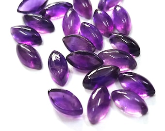 AAA Quality Natural Purple Amethyst Marquise Cabochon Loose Calibrated Gemstone  3x6, 4x8, 5x10, 6x12, 7x14, 8x16, 9x18, 10x20 MM