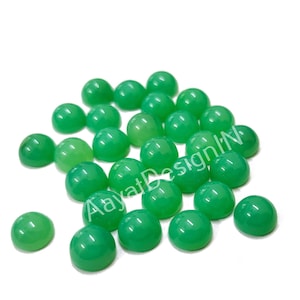 AAA Quality Natural Chrysoprase Round Cabochon Loose Calibrated Gemstone For Jewelry Making 3,4,5,6,7,8,9,10,11,12,13,14,15MM
