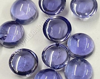 Iolite Cabochon, Round Loose Gemstone, Jewelry Making (3MM-6MM)