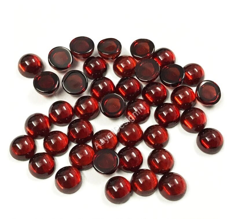 Natural Mozambique Red Garnet Round Cabochon Loose Calibrated Gemstone 3MM,4MM,5MM,6MM,7MM,8MM,9MM,10MM
