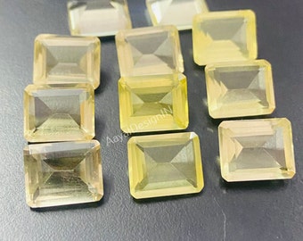 AAA Quality Natural Lemon Quartz  Octagon Faceted Cut Loose Calibrated Gemstone,5x7,7x9,8x10,9x11,10x12,10x4,12x16,13x18,15x20,18x25M