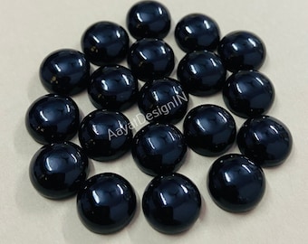 ブラックオニキス ラウンド 4 mm ～ 8 mm ルース宝石 - 滑らかな