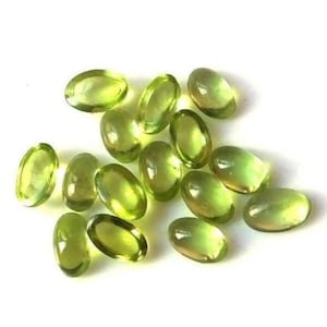 AAA+ Natural Peridot Oval Cabochon Loose gemstone 3x5mm, 4x6mm,5x7mm,6x8mm