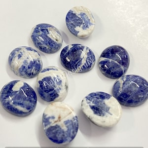 Alle Größe Blau Sodalith Oval Cabochon Lose kalibriert Edelstein für die Schmuckherstellung, 3x5,4x6,5x7,7x9,8x10,9x11,10x12,10x4,12x16,15x20,18x25MM