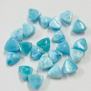 Wholesale Lot Natural Larimar Trillion Cabochon Loose Calibrated Gemstone 4,5,6,7,8,9,10,12,13,14,15,16,17,18,19,20MM