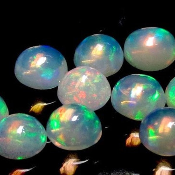 AAA Quality Natural Ethiopian Opal Round Cabochon Loose calibrated Gemstone Jewelry Making All Size/ 3MM, 4MM, 5MM, 6MM