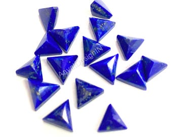 Lapis Lazuli Triangle Pyramid Gemstone: Calibrated Faceted Stone, 3mm-20mm