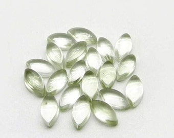 Top Quality Natural Green Amethyst Marquise Cabochon Loose Calibrated Gemstone  3x6, 4x8, 5x10, 6x12, 7x14, 8x16, 9x18, 10x20 MM