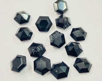 Natural Black Onyx Hexagon Faceted Cut Loose Calibrated Gemstone 3,4,5,6,7,8,9,10,11,12,13,14,15,16,17,18,19,20MM