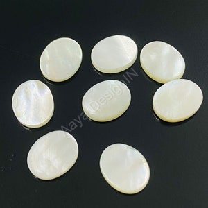 AAA+ Natural Mother Of Pearl Oval Coin Flat Both Side Loose Calibrate Gemstone 6x8, 7x9, 8x10, 9x11, 10x12, 10x14MM