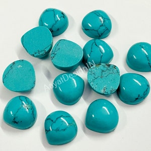AAA Quality Blue turquoise Heart shape Cabochon Loose Calibrated Gemstone 3,4,5,6,7,8,9,10,11,12,13,14,15,16,17,18,19,20MM