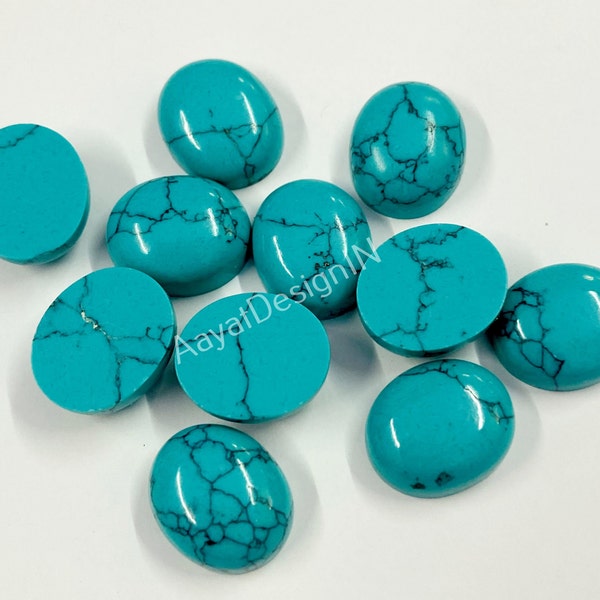 Blue turquoise oval Cabochon Loose Calibrated Gemstone For Jewelry Making,3x5,4x6,5x7,7x9,8x10,9x11,10x12,10x4,12x16,13x18,15x20,18x25MM