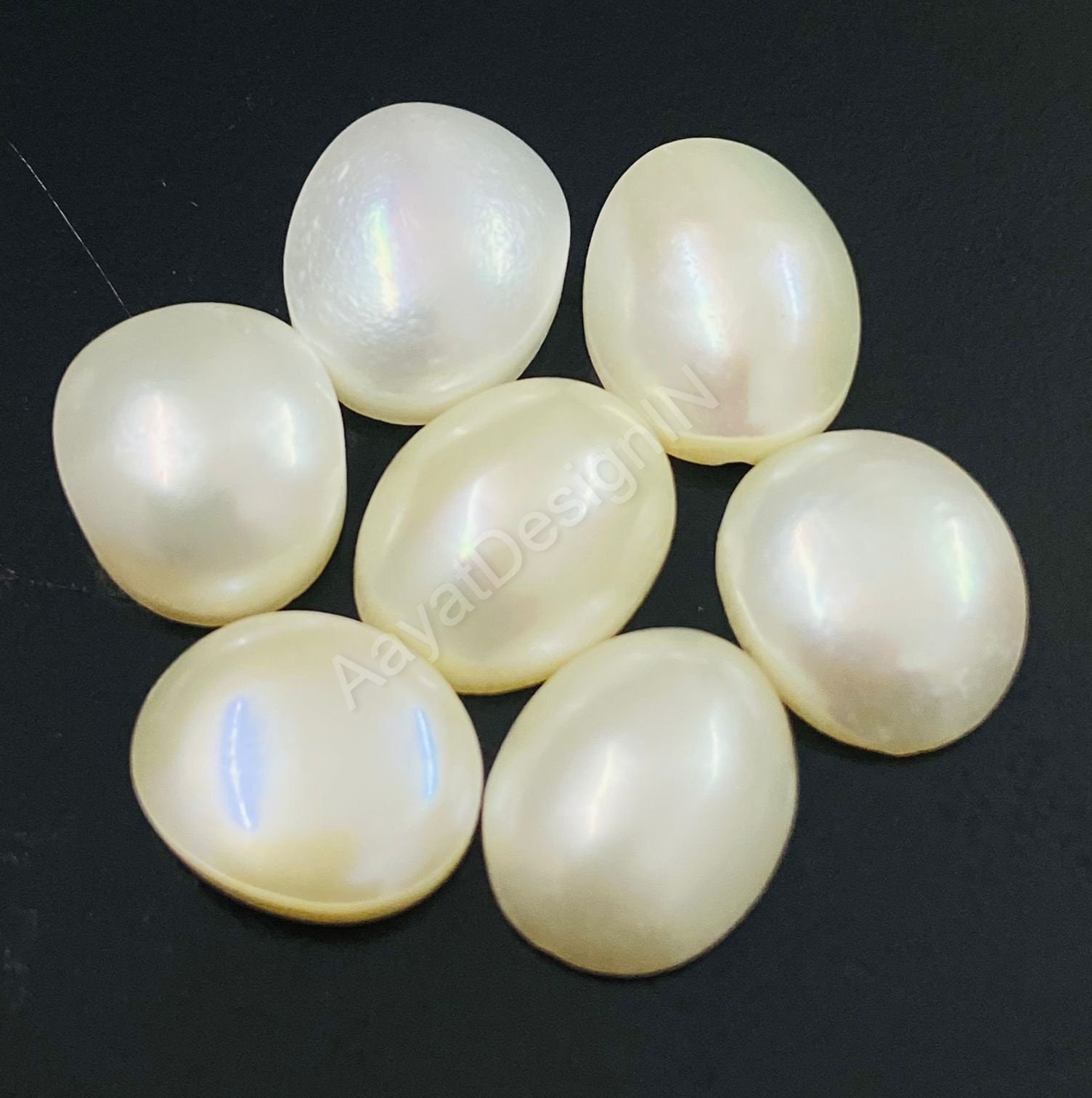AAA+ Natural Pearl Gemstone Oval Cabochon Loose Calibrate Gemstone For Jewelry making/ 3x5, 4x6, 5x7, 6x8, 7x9, 8x10, 9x11, 10x12, 10x14MM