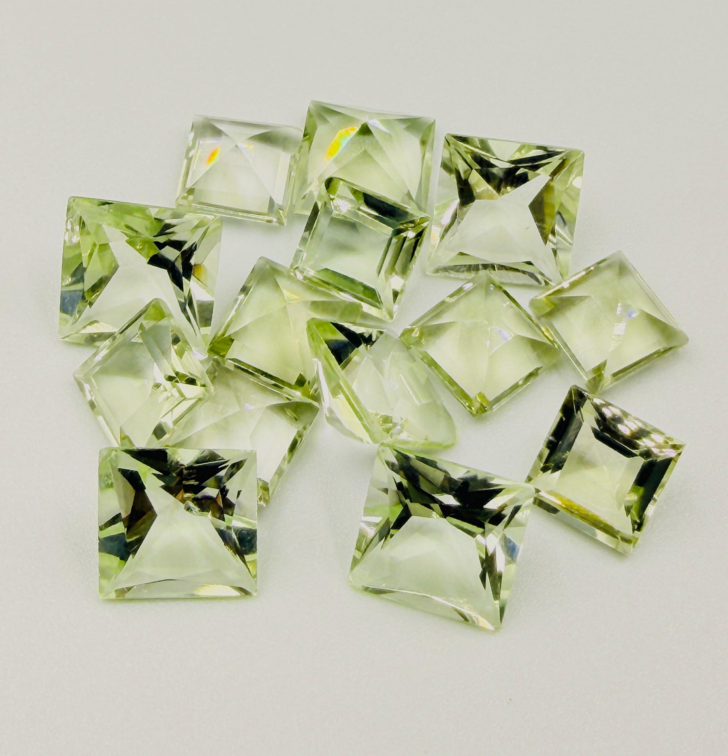 グリーンアメジスト スクエアファセットカット ルースジェムストーン 3