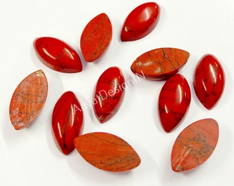 Red Howlite turquoise Marquise Cabochon Loose Calibrated Gemstone  3x6, 4x8, 5x10, 6x12, 7x14, 8x16, 9x18, 10x20 MM