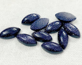 Naturalny niebieski piaskowiec markiza kaboszon, kalibrowany kamień szlachetny