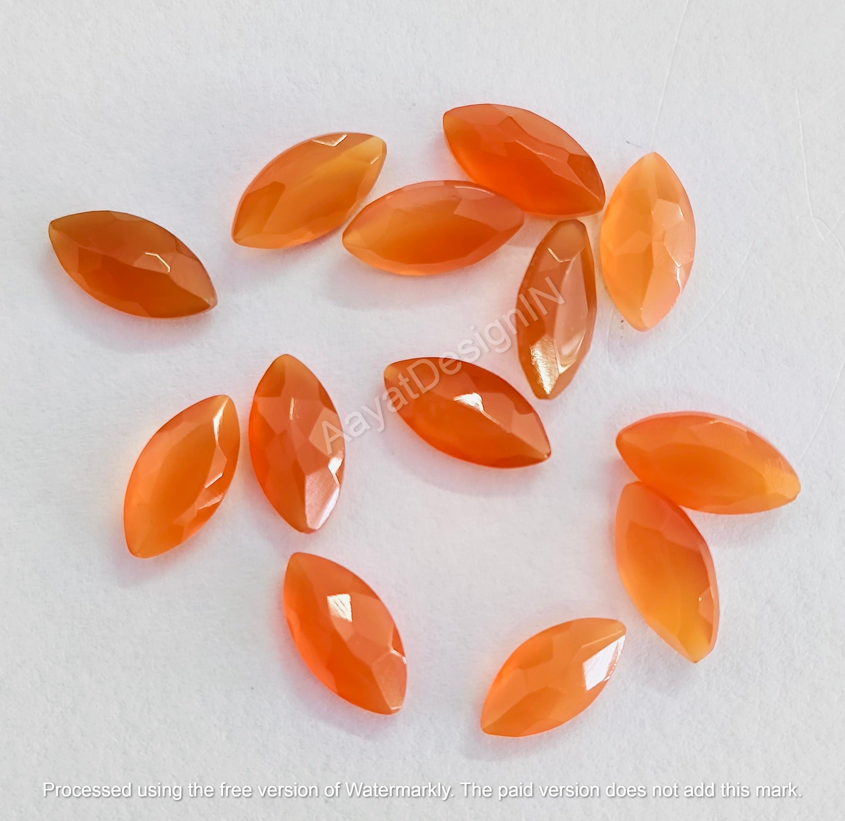 Natural Carnelian Marquise Faceted Cut Loose Calibrated Gemstone 3x6, 4x8, 5x10, 6x12, 7x14, 8x16, 9x18, 10x20MM