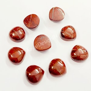 Top Quality Natural Red Jasper Heart Shape Cabochon Loose Calibrated Gemstone 3,4,5,6,7,8,9,10,11,12,13,14,15,16,17,18,19,20MM