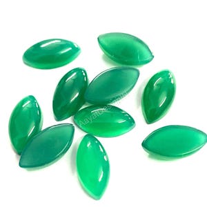 Piedra preciosa suelta calibrada de cabujón de ónix verde natural de calidad AAA de 5 x 10, 6 x 12, 7 x 14, 8 x 16, 9 x 18, 10 x 20 mm