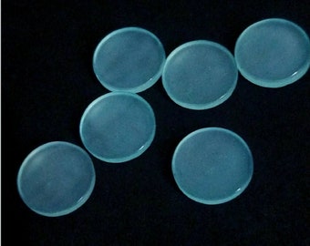 Good Quality Aqua Chalcedony Round Coin Flat Both Cabochon Loose Calibrated Gemstone 5, 6 ,7 ,8, 9, 10, 12, 13, 14, 15, 16, 17, 18, 19, 20MM