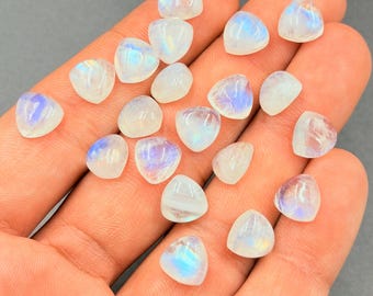 Natural Rainbow Moonstone Heart Shape Cabochon Loose Calibrated Gemstone Jewelry making  3,4,5,6,7,8,9,10,11,12,13,14,15,16,17,18,19,20MM
