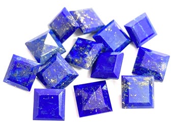 Natural Lapis Lazuli Square Faceted Gemstone, AAA Quality (3MM-20MM)