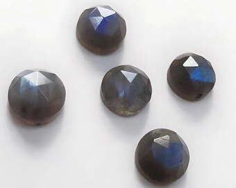 Natural Blue Labradorite Gemstone, Round Rose Cut (3-20MM)
