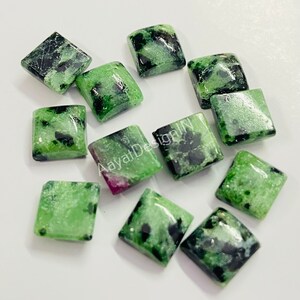 Rubin Zoisit Fyrkantig Cabochon, Kalibrerad Lös Ädelsten (3-20 MM)