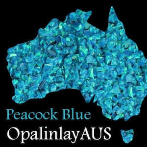 Peacock Blue Crushed Opal: Synthetic Inlay Material