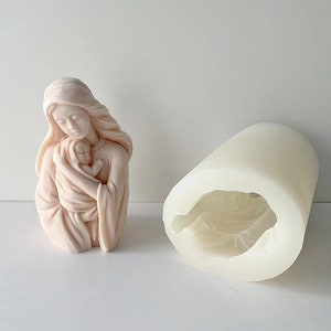 Virgin Mary Baby Candle Mold,Godness Candle Mould,Silicone Candle Mould,Beeswax Candle Mould,Scented Candle Mould,Candle Making,Wax Mold