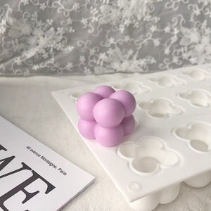 Buy MoldBerry Bubble Candle Mould 3D Silicon 6 Slots Cube Entremet Mould  for Art & Craft DIY Resin Art Soap Candles Making Supplies (28.3 x 17 x 6.1  Cm) White Color Online