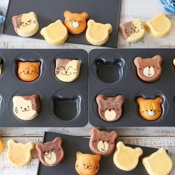 Cute Cat Cake Mold,Kwaii Bear Cat Mold,Animal Cake Mold,Cookie With Pattern,Mousse Mold,Cookie Stamp,Fondant Mould,Baking Mold,Cake Mold