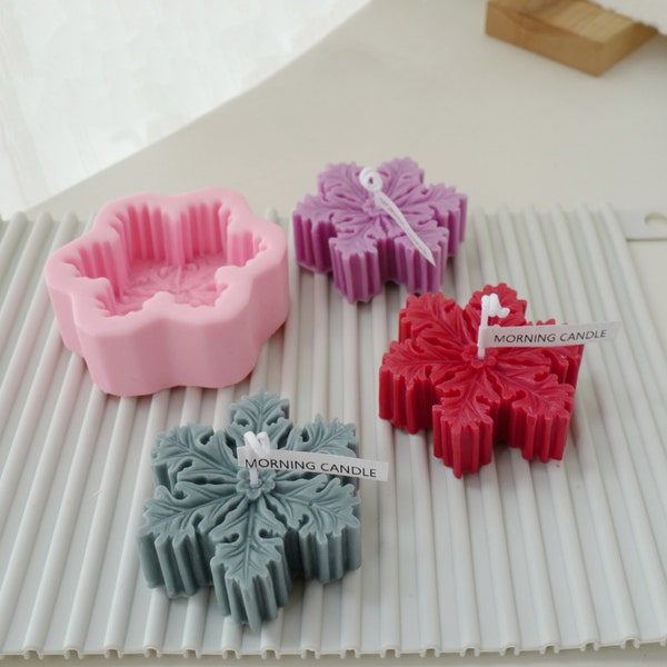 Christmas Snowflakes Candle Mold,Snowflake Silicone Mold,Silicone Candle Form,Beeswax Candle Mold,Scented Candle Mold,Christmas Decor Mold