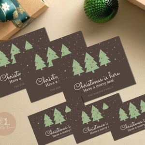 Editable Christmas Gift Card, Christmas Notecard, Personalized, Holiday, Christmas Tree, Christmas Tag, Digital Template A4, NGCC002