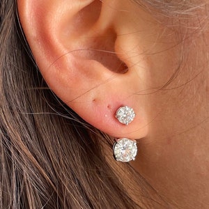 Unique Sparkling 2 Carat Diamond Ear Jacket Anniversary Gift for Women