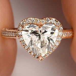 4.3 Carat Halo Heart Shape Cvd Diamond Halo Engagement